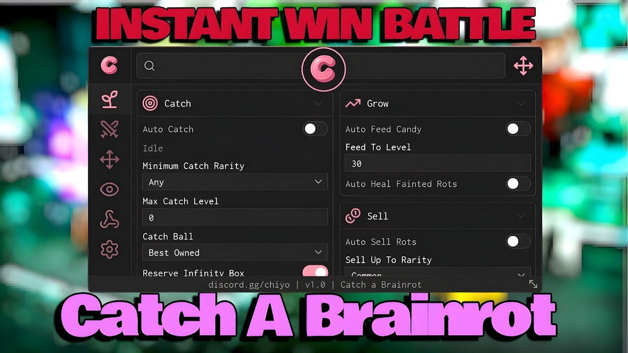 Скрипт для Catch A Brainrot &mdash; МГНОВЕННАЯ ПОБЕДА В БИТВЕ, МГНОВЕННЫЙ ЗАХВАТ, АВТОЗАХВАТ, АВТОКОРМЛ...