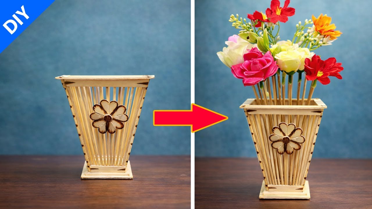 Transforming Bamboo Sticks ♻️ Into Stunning Flower Vase | Easy DIY Ideas