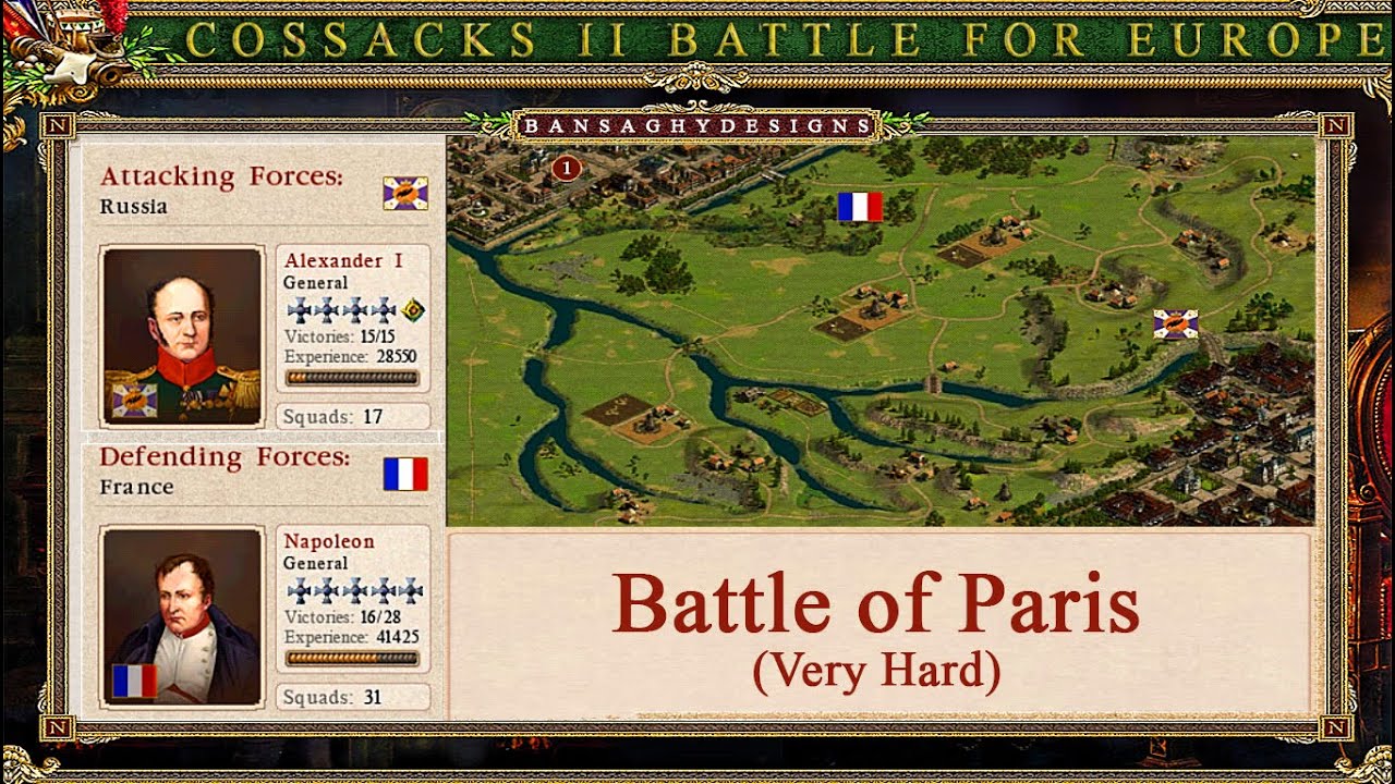 Cossacks 2  Battle for Europe - HUGE BATTLE FOR PARIS  (Very Hard)