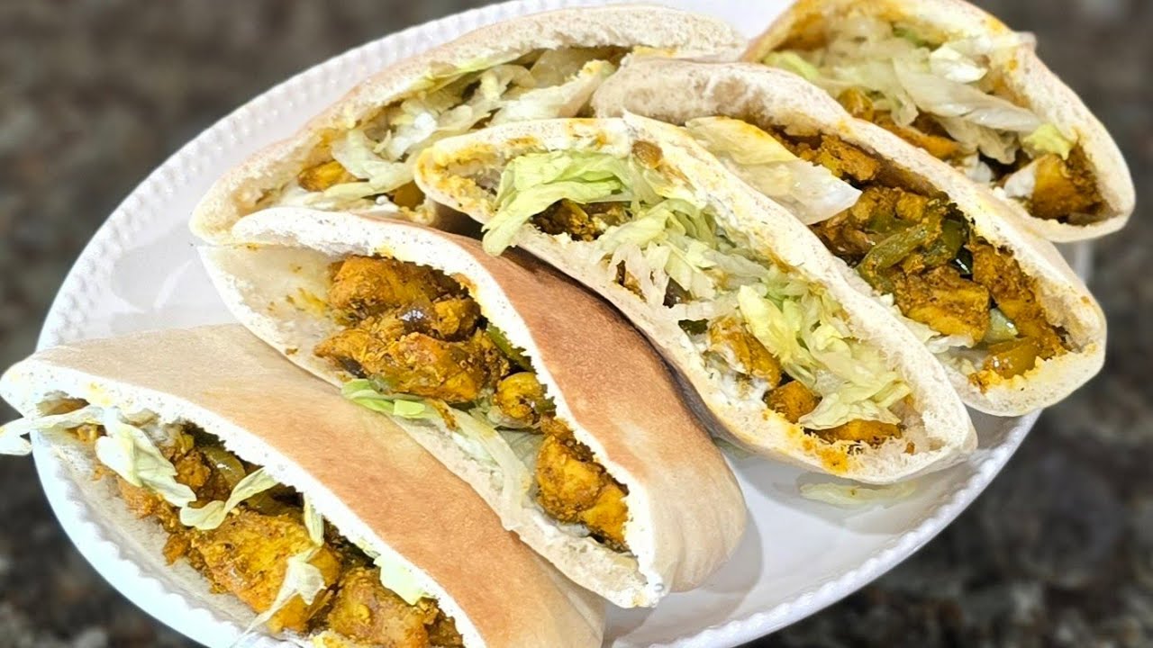 Chicken pita sandwich. 