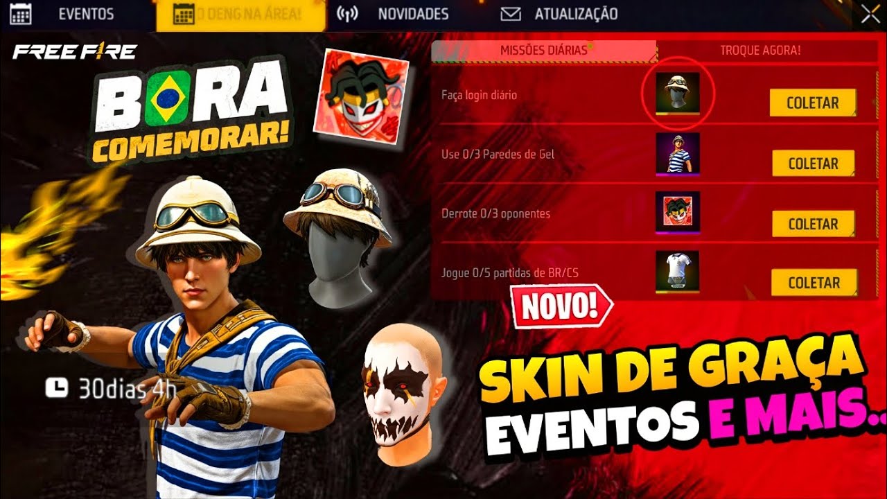 AI SIM!! PEGUE SEU CHAPÉU? MELHOR EVENTO, MANÍACO DO GOLPE 2.0, CAMISA E MAIS - NOVIDADES FREE FIRE