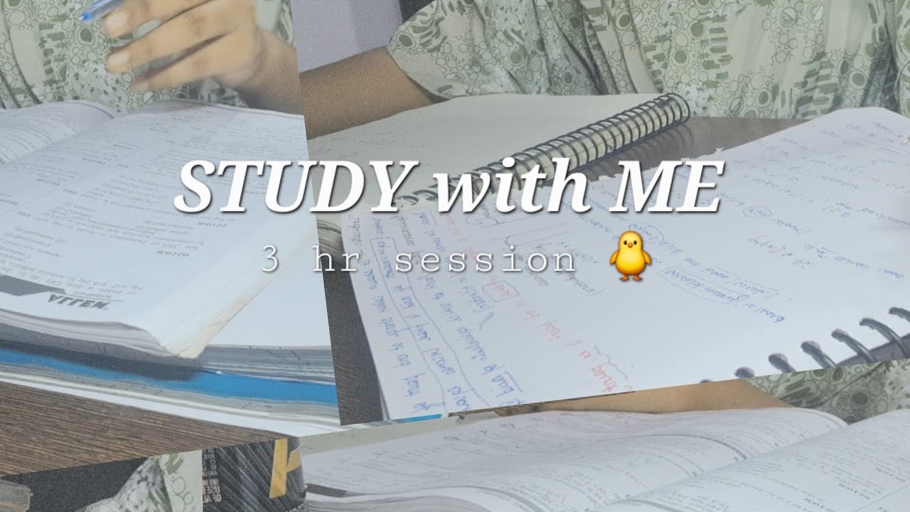 STUDY WITH ME | 3hr session no music/no break/ real time