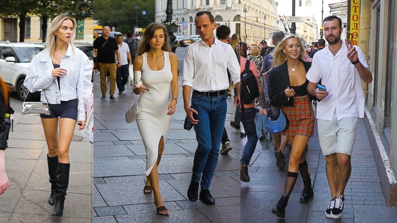 🔥Beautiful Russian girls in city center Saint-Petersburg, Russia.