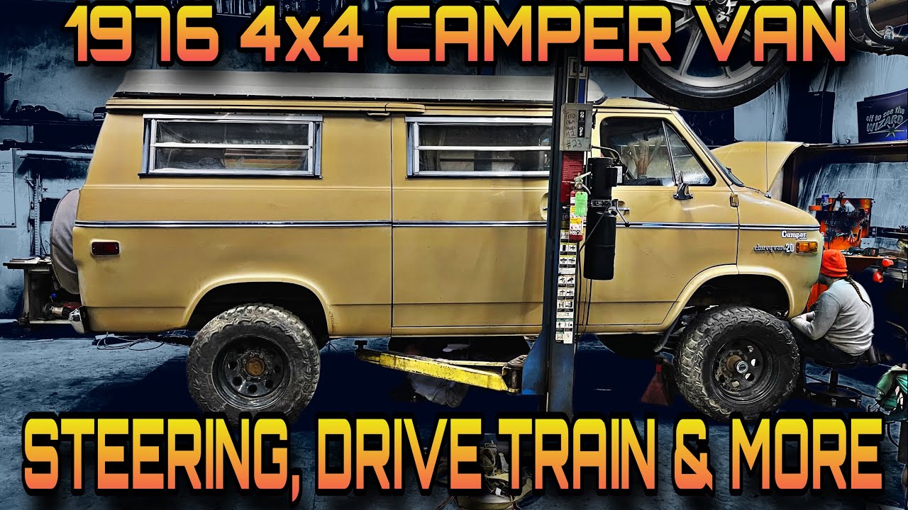 1976 Camper 4x4 Van Steering Box Relocation & More - The Swim Shop 4x4 Vans