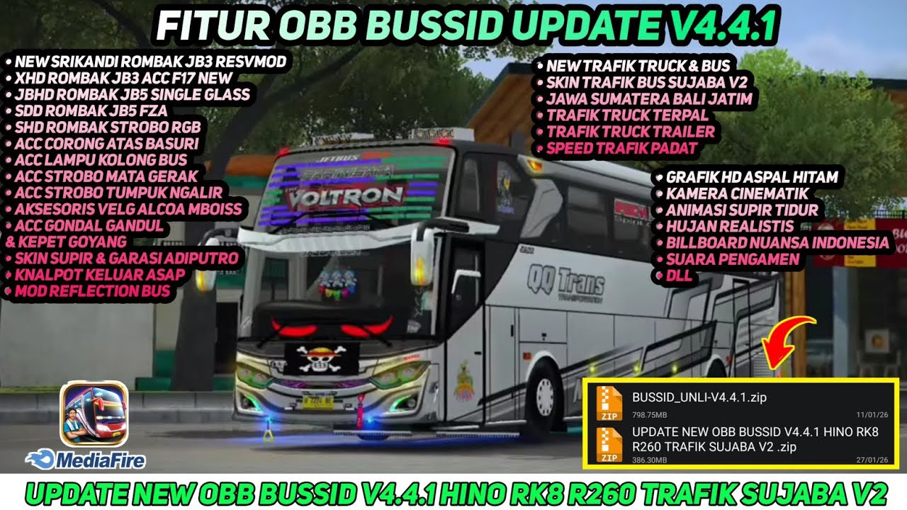 BUSSID V4.4.1 UPDATE 2025 || UPDATE APK DAN OBB BUSSID V4.4.1 SOUND ENGINE HINO RK8 R260 