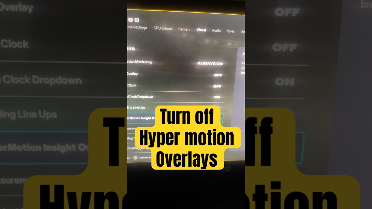 Fc 26 Turn Off HyperMotion Overlay #FC26 #HyperMotionOverlay #GameSettings #FIFA26