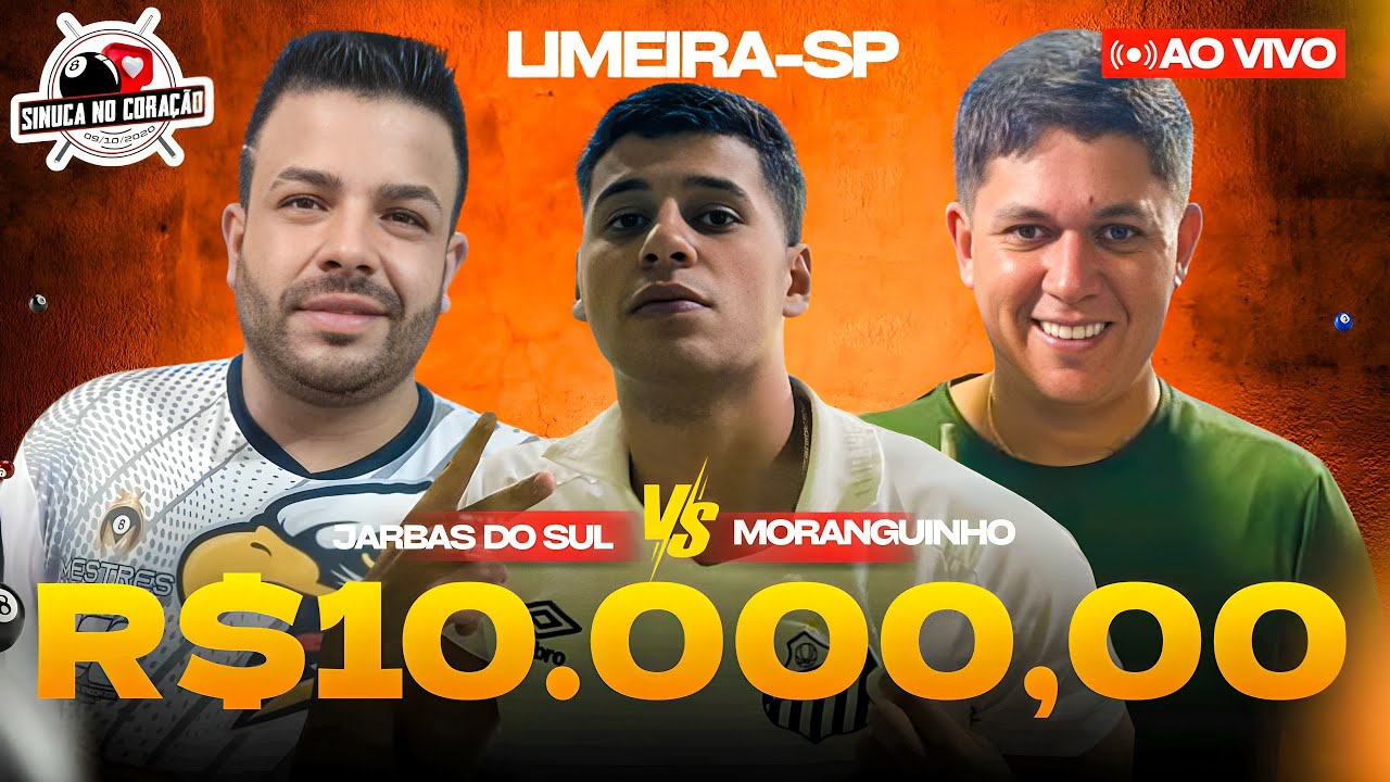 28/01 - MORANGUINHO VS JARBAS DO SUL - SINUCA AO VIVO EM LIMEIRA SP