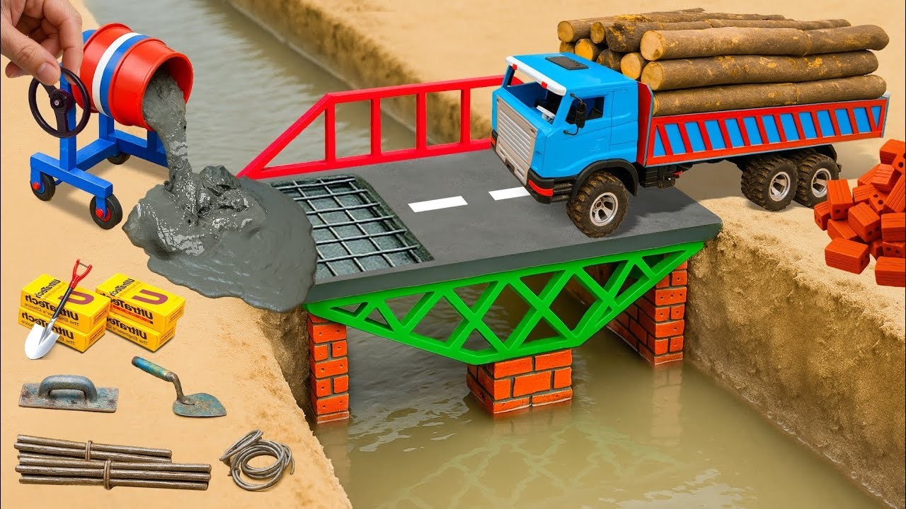 DIY Construction Science Project - Build a Water Well 2 Compartment and Mini Hand Pump With Bricks