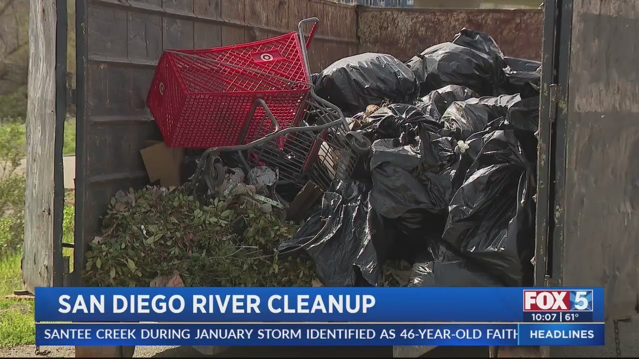 Dozens Of Volunteers Clean Up San Diego River Ahead Of Expected Rain