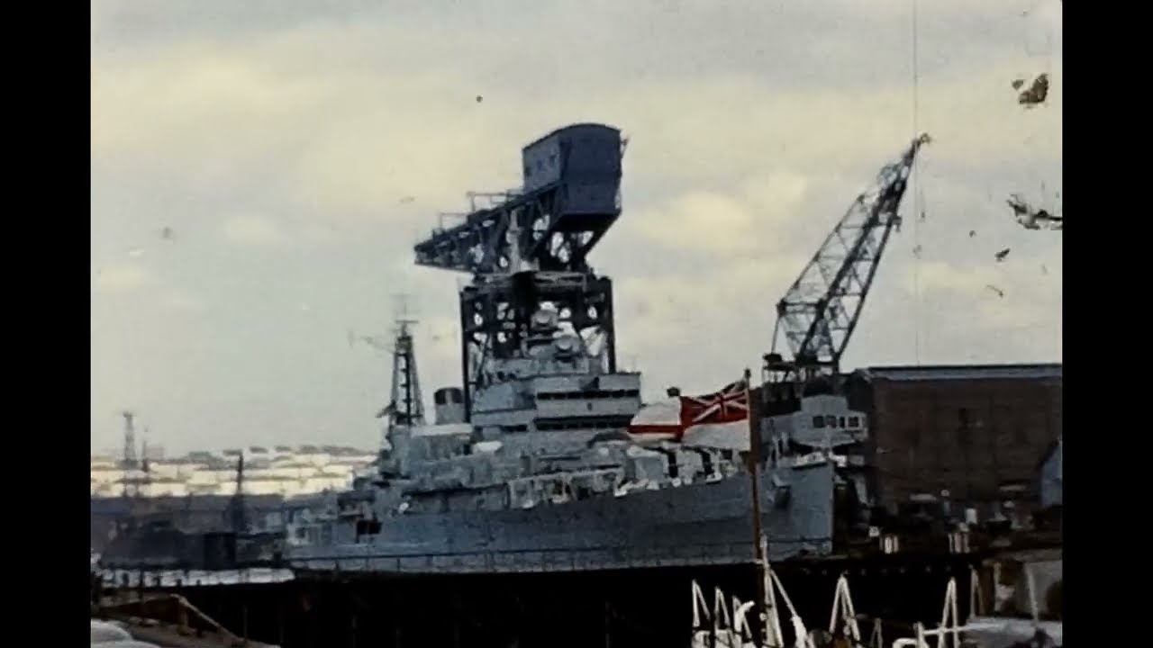 HMS TIGER C-20 in Dry Dock 1960 - British Royal Navy Cruiser - HMS Tiger, HMS Lion & HMS Blake