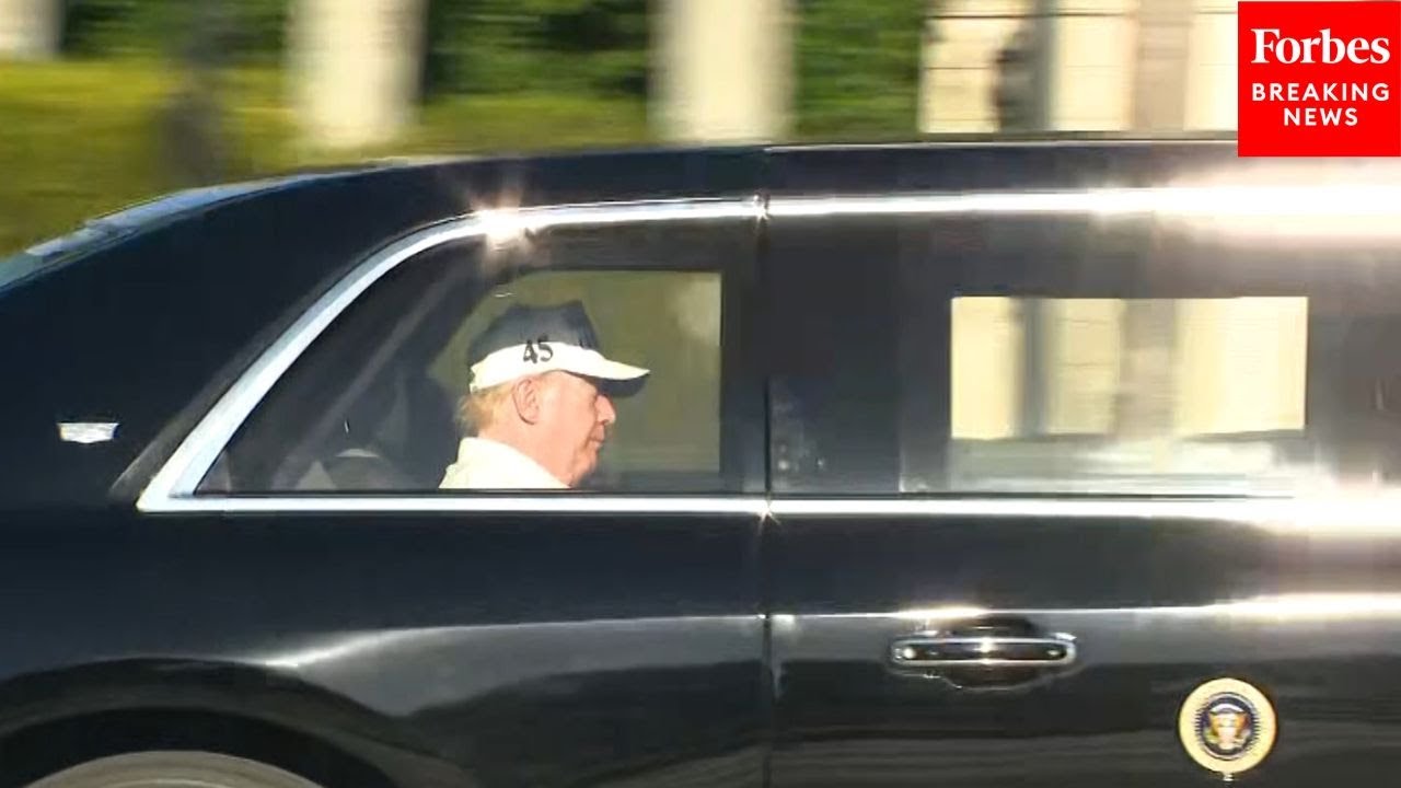 JUST IN: Trump Spotted Arriving At Trump International Golf Club West Palm Beach In Florida