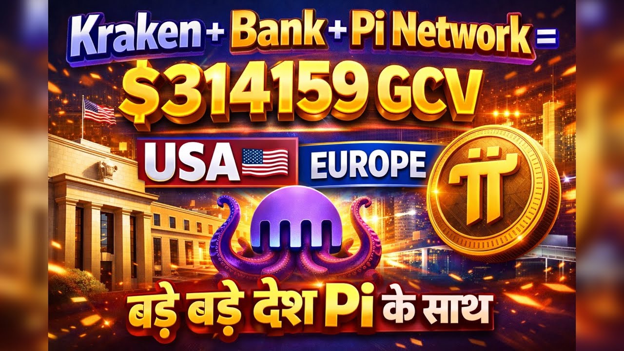 🚀 Kraken + Bank + Pi Network314159 GCV सच होने वालाUSA और Europe अब Pi के साथ| pi network latest 