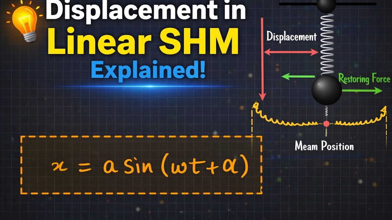 Displacement in Linear SHM Explained 🔥 | Class 11 and 12 Physics