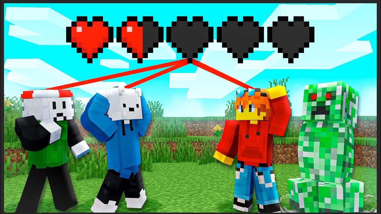 MINECRAFT PERO Compartimos La Misma Barra De Vida  😨😂