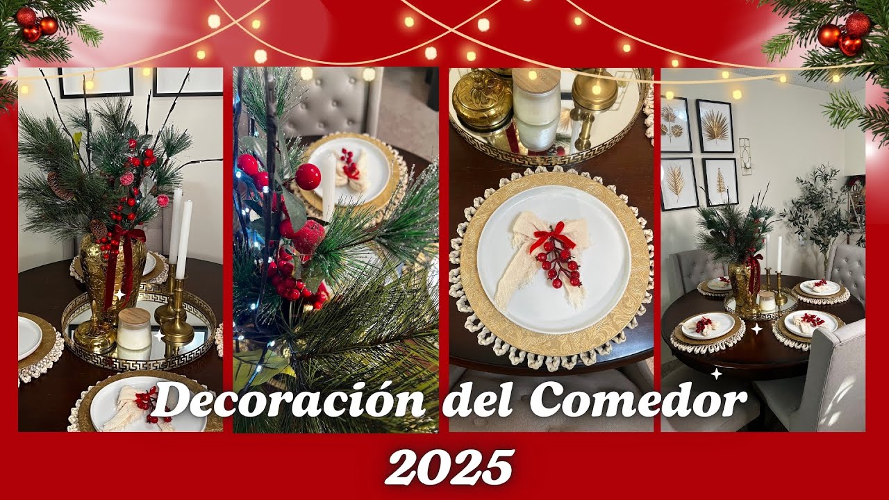 Decoración de mi Comedor2025 ❤️Idea Secilla y Bonita para la Cena Navideña 