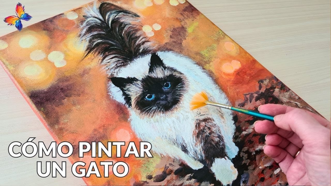 Pintar un gato siamés con acrílicos como un PRO