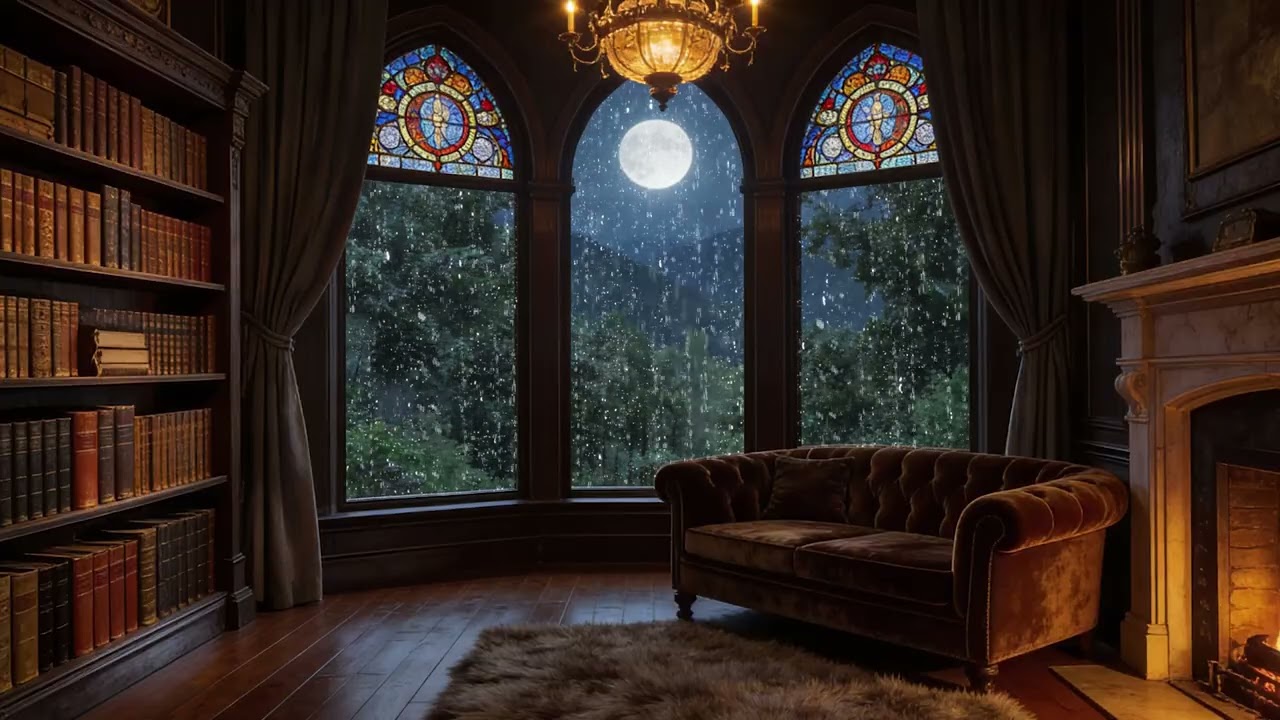 No Ads Night Rain Sounds | Black Screen | Heavy Rain & Thunder (10 Hours)