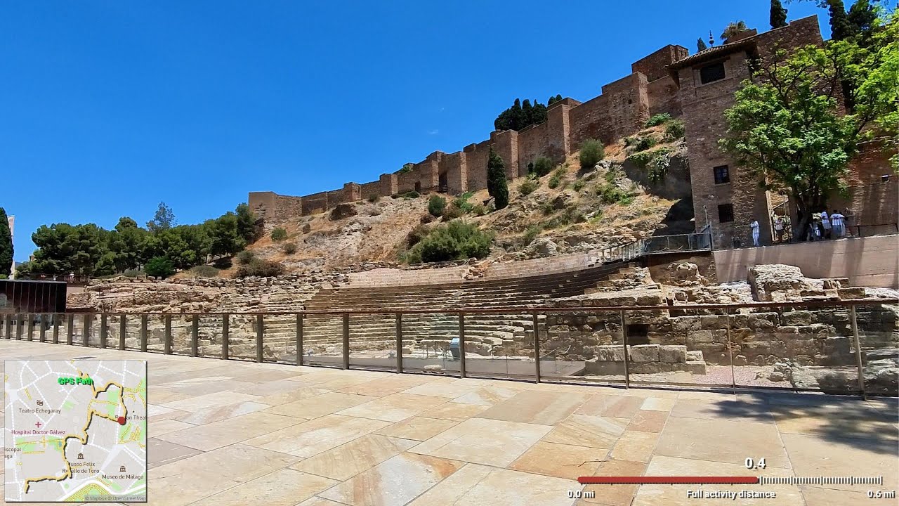 Walking City Center Including Ancient Roman Theater and Bodega Bar El Pimpi - Malaga, Spain