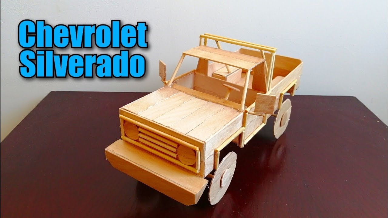 CARRO hecho con palitos de helado - CAR made with ice cream sticks