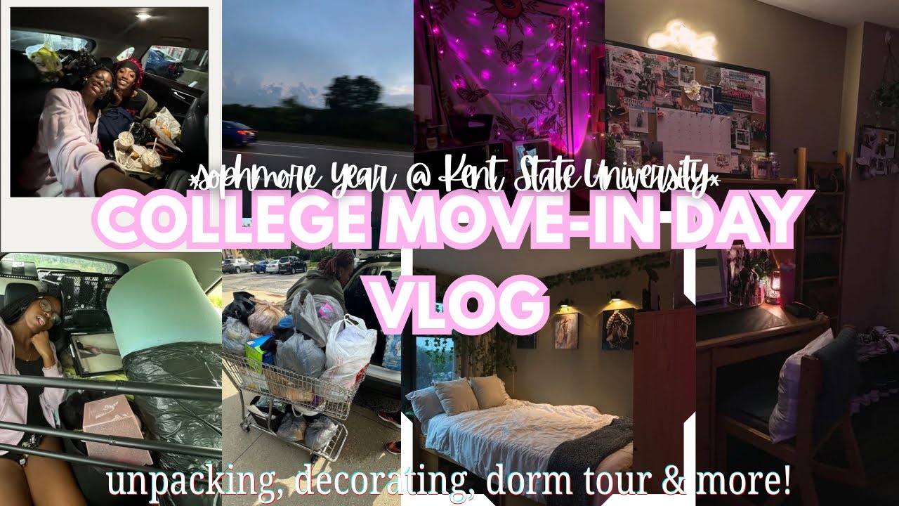 COLLEGE MOVE-IN DAY VLOG *sophomore year @ KSU* | unpacking, decorating, dorm tour & more!