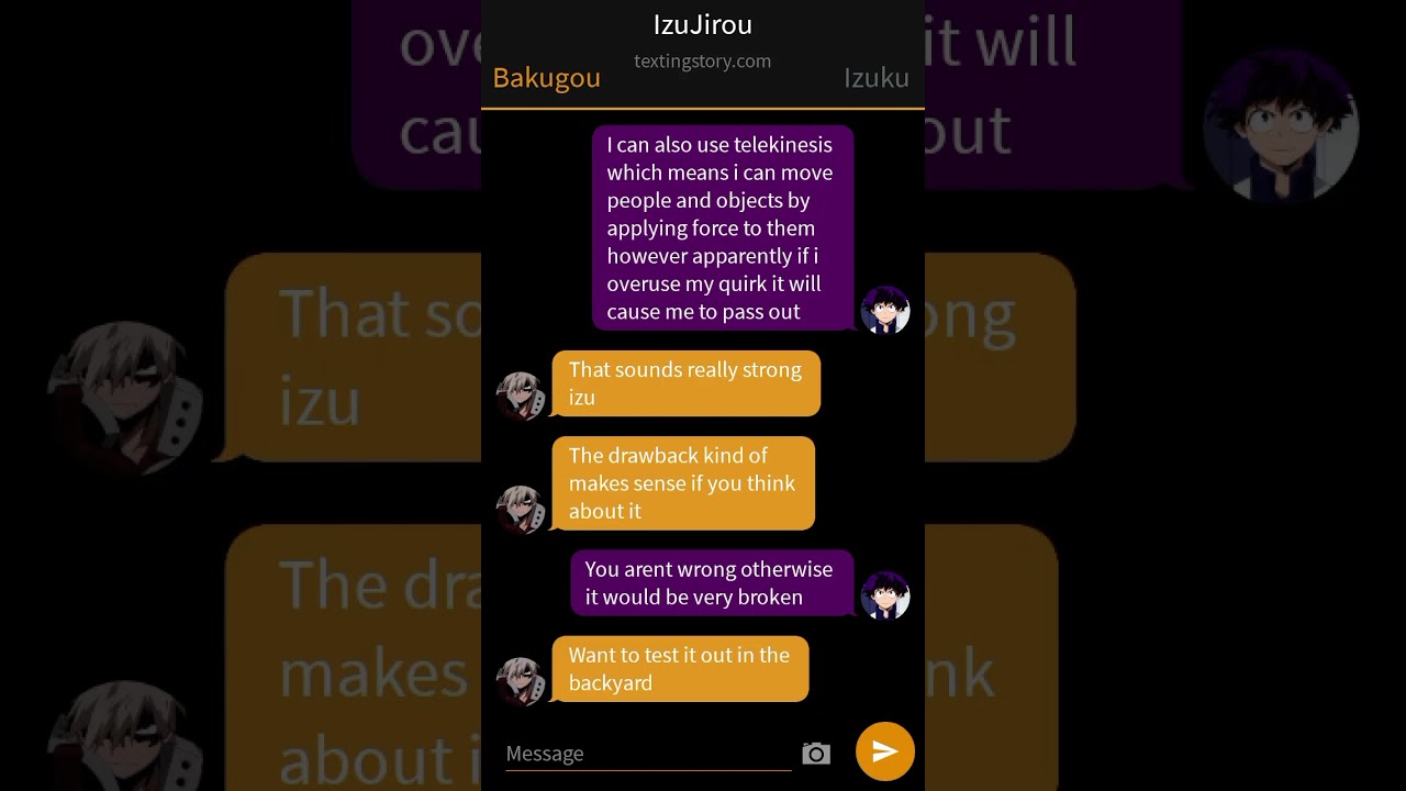 Izuku's quirk | Izujirou Texting story