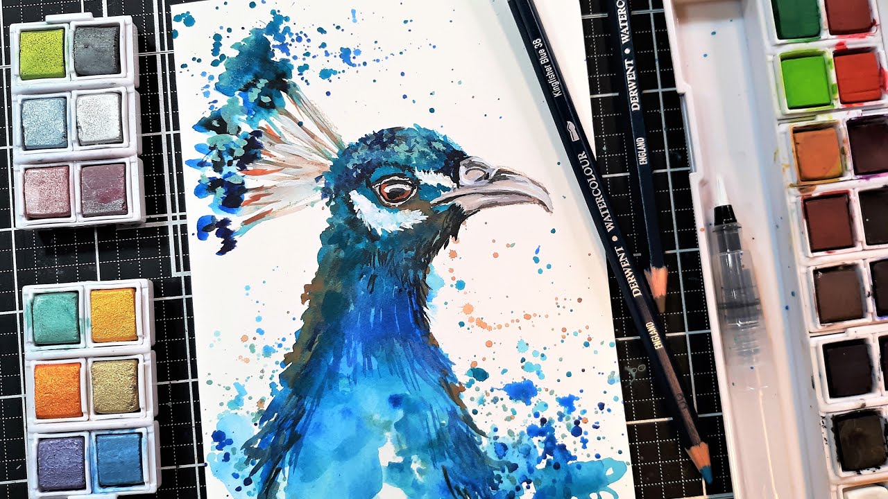 You Asked For It! Pretty Peacock Painting Tutorial // Inktense or watercolor