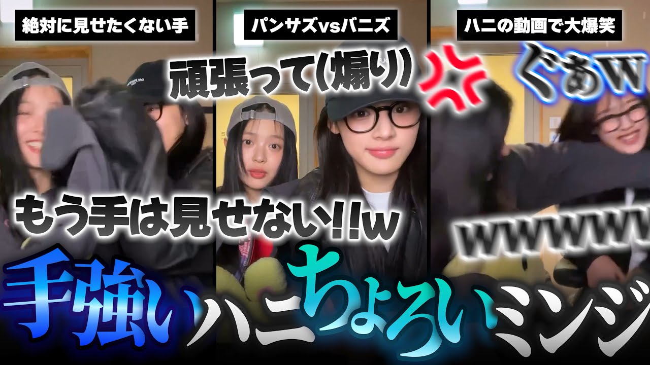 【最高のペアw】絶対に手を見せたくないパンサズと絶対に手が見たいバニズの壮絶な戦い▼ハニ'ZINEを一緒に見て発狂する本人と大爆笑ミンジ【NewJeans / 日本語字幕】