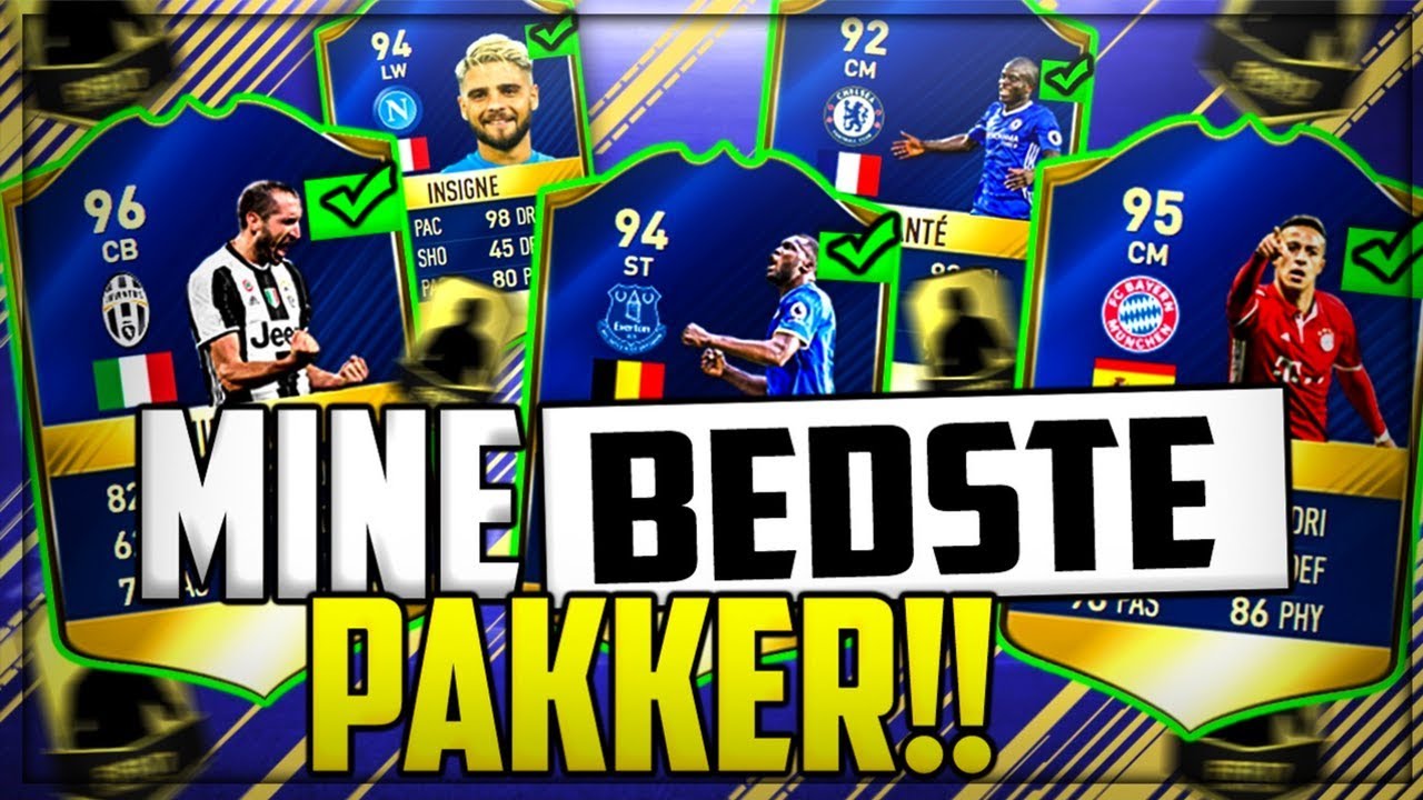 MINE BEDSTE PAKKER I FIFA 17 | 96 & 95 RATED TOTS KORT!!!