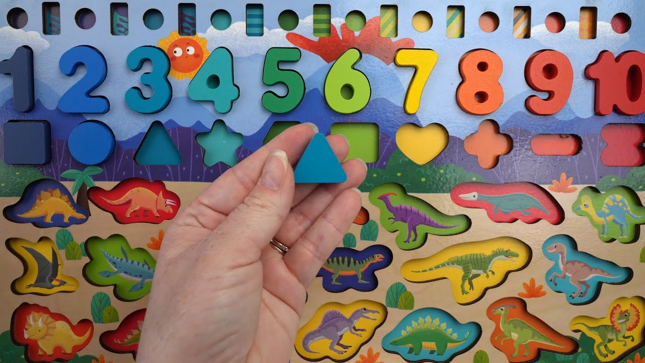 Best Learn Shapes and Numbers for Toddlers.  Kids Educational Puzzle Board.
