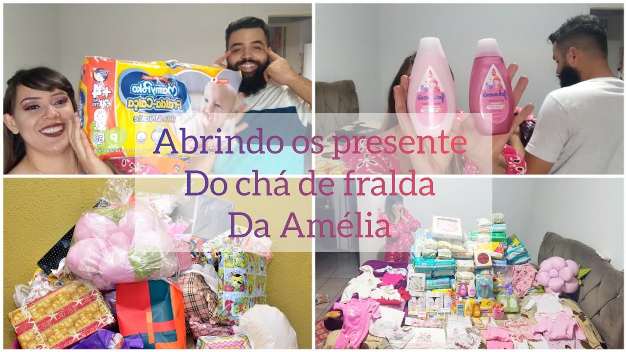 Abrindo os presentes do chá de fralda da Amélia