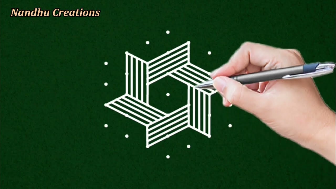 7 x 4 Dot Line kolam, Tamil kolam, Maasi madam rangoli special, sandhu pulli kolam