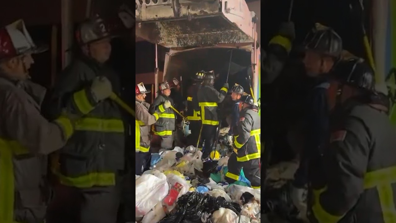Man rescued after getting stuck in garbage truck