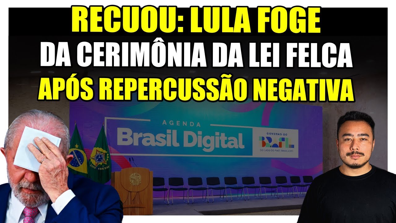 🔴 Recuou: Lula foge da cerimônia da lei Felca após repercussão negativa