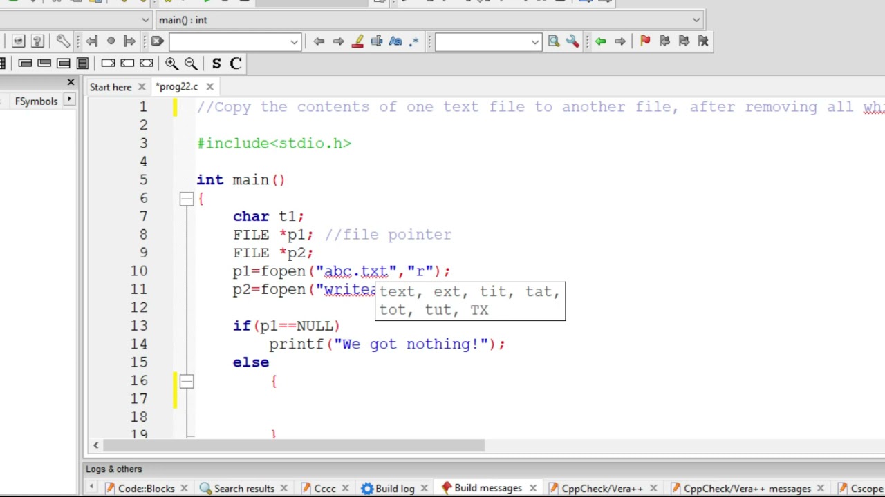 Write a C program to copy the contents of one file to another file, after removing all whitespaces.