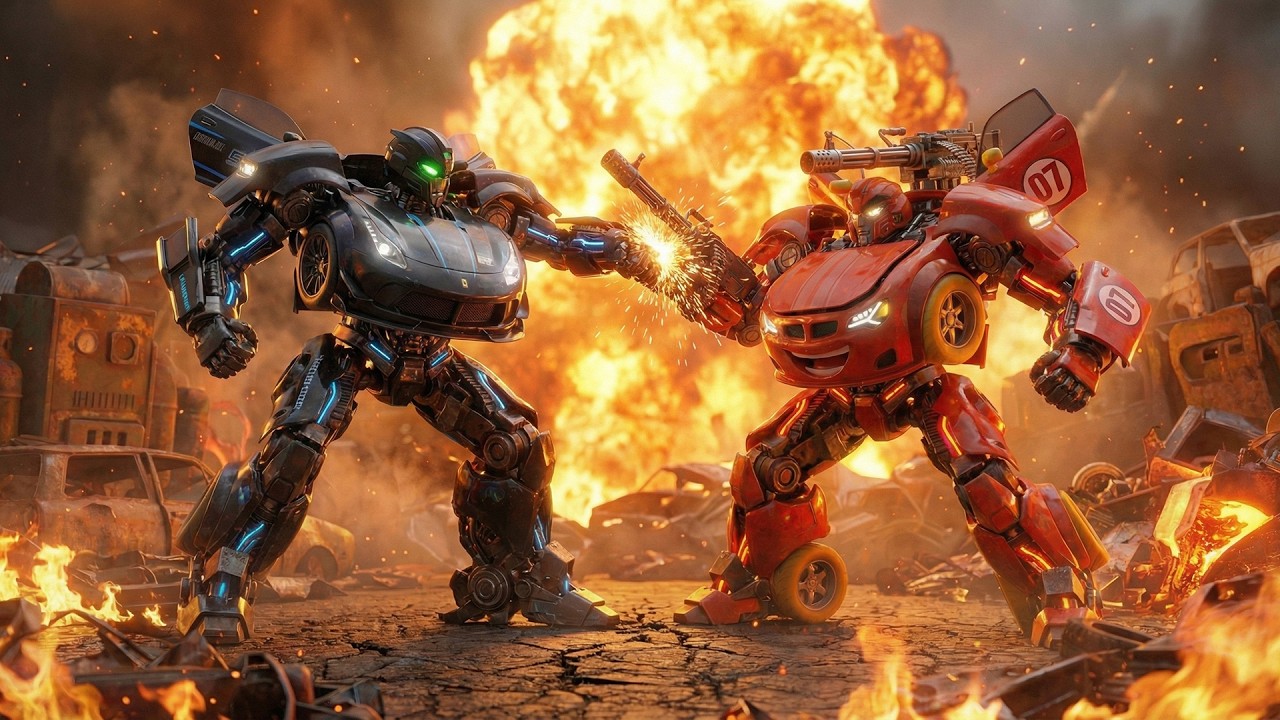 Lightning McQueen Mech vs Dark Steel Mech🔥 😱 A Terrifying Battle | Lightning McQueen Funny Animation