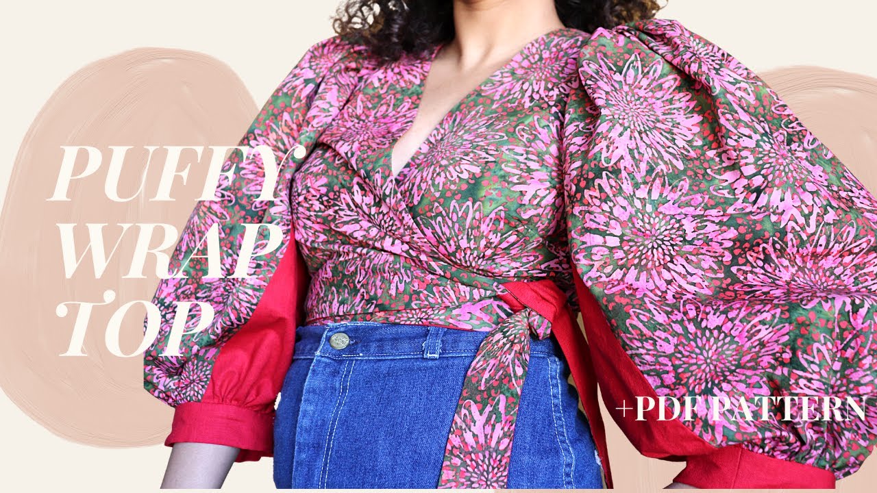 Puffy Sleeve Wrap Blouse (Anne Puff Wrap) | LYDIA NAOMI