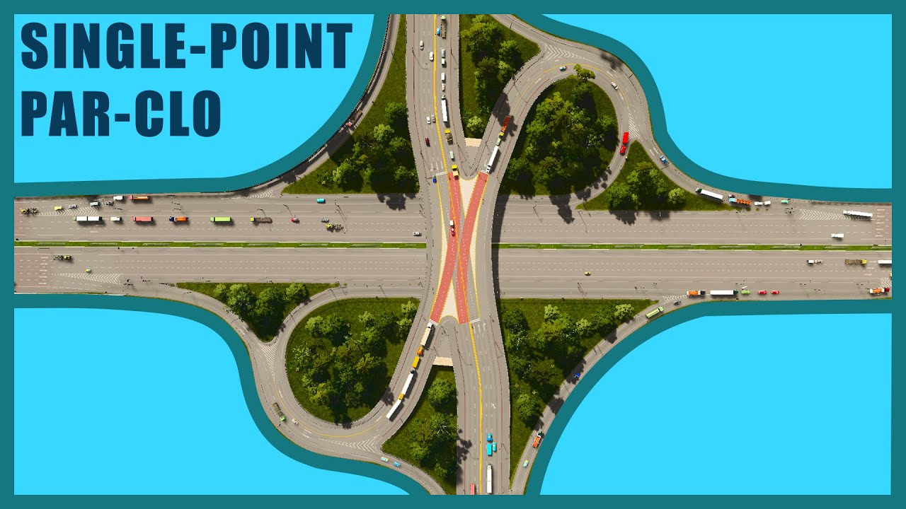 Interchange Cinematics : Single-Point Partial Cloverleaf . Cities: Skylines