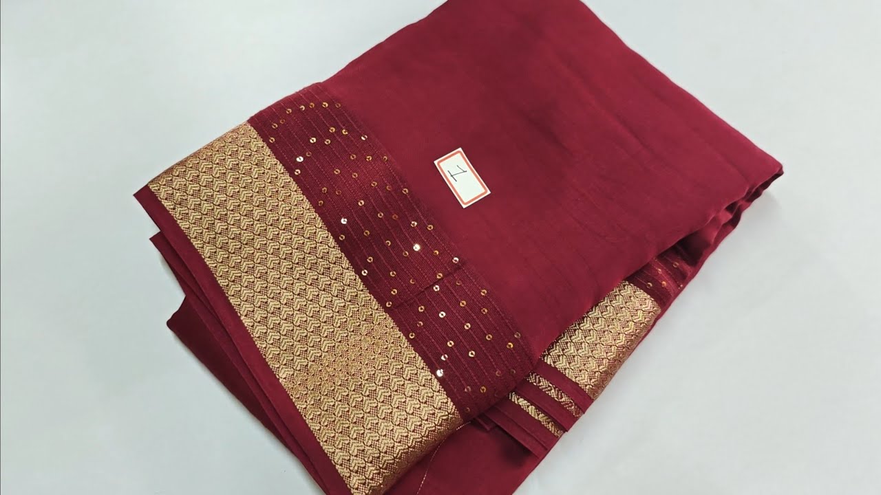 Handloom Soft Georgette Saree Collections with Sequence Work FREE SHIPPING 