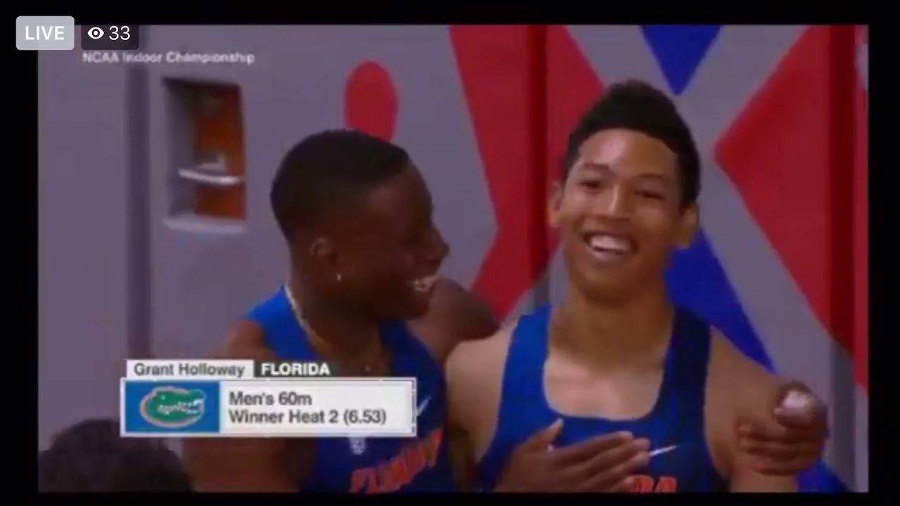 Grant Holloway Wins Heat 2 Of Men's 60m NCAA Indoor Track And Field Championship 2019.