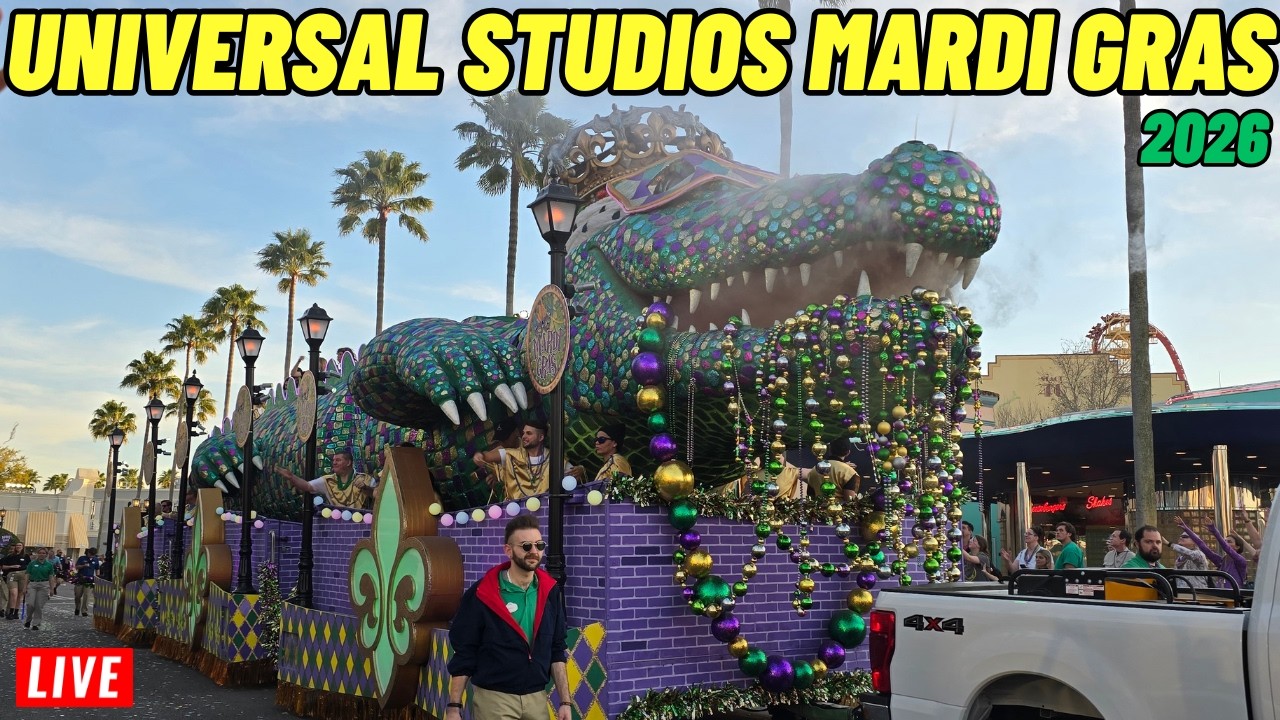 🔴Live: Universal Studios Orlando Opening night Mardi Gras with Parade at 7pm Kaskade 2/7/2026