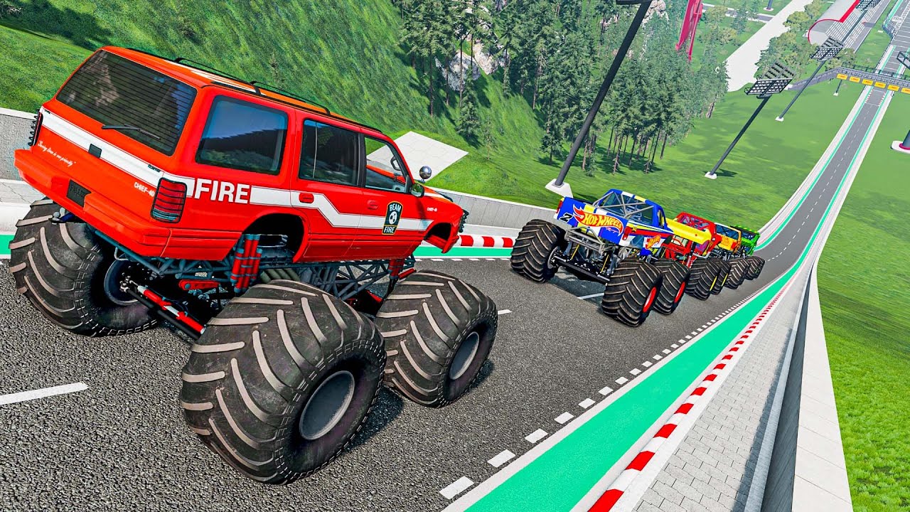 Beamng Crazy Crashes and Jumps #100 | Monster Trucks & Cars