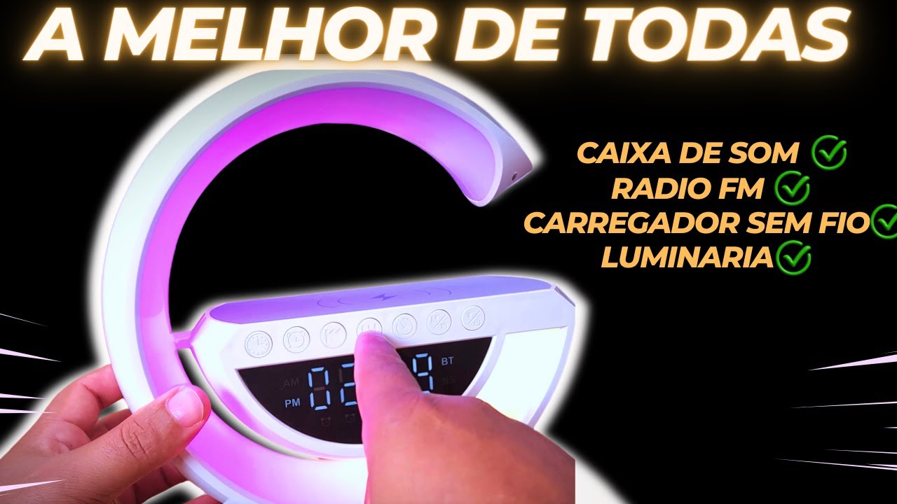 Review G-Speaker BT- 3401: Lumin&aacute;ria, Caixa De Som, Radio FM e Carregador Wireless - VALE A PENA?