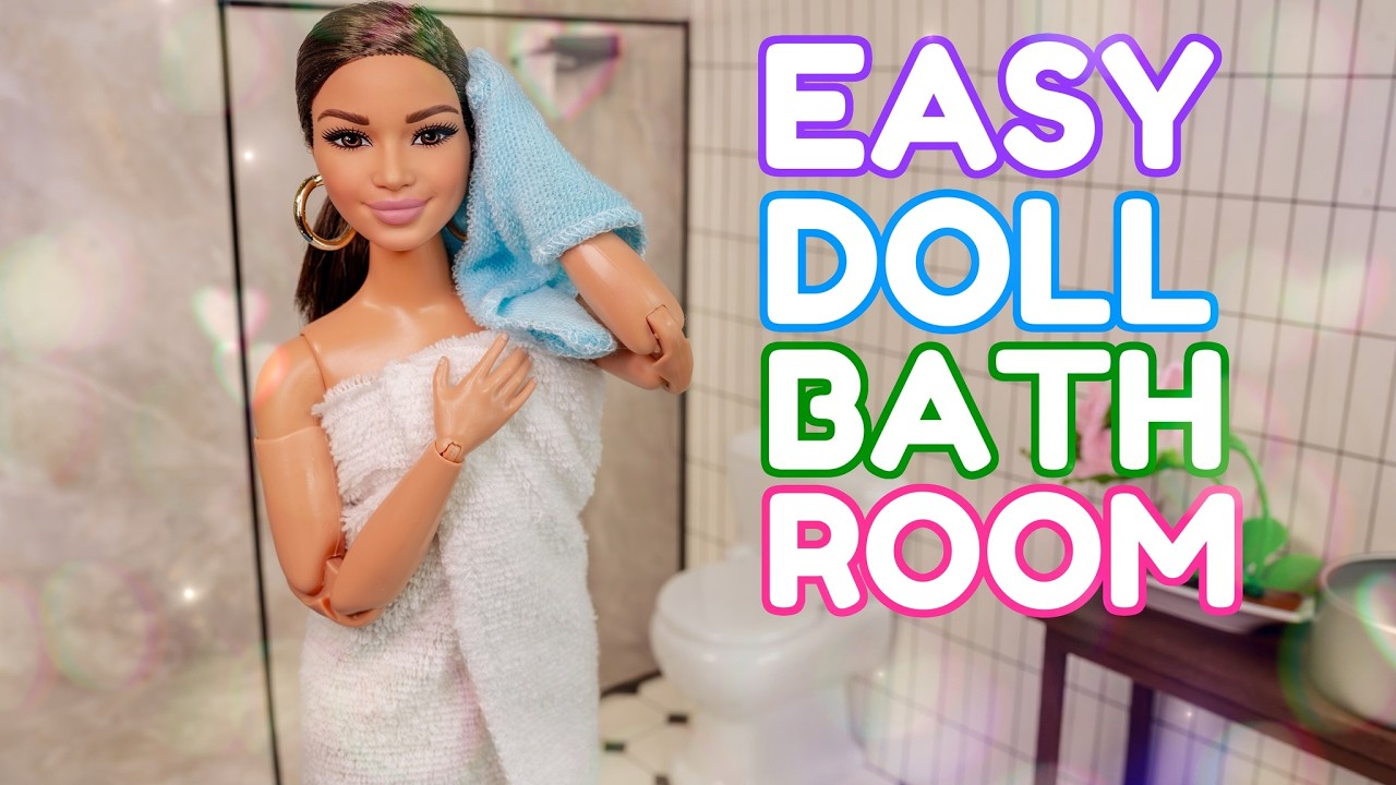 Making a Doll Room With Poster Board | Easy Bathroom That Folds Up | Easter Backdrop