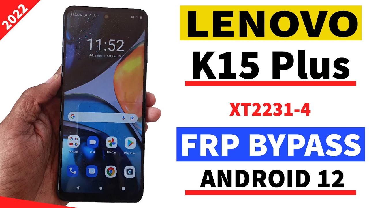 Lenovo k15 Plus (XT2231-4) Frp Bypass | XT2231-4 Lenovo k15 Plus Google Account Bypass Android 12
