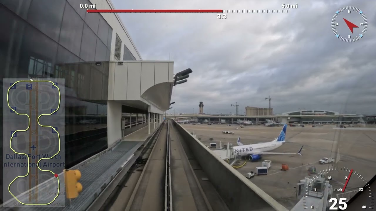 DFW Skylink Full Ride with GPS.