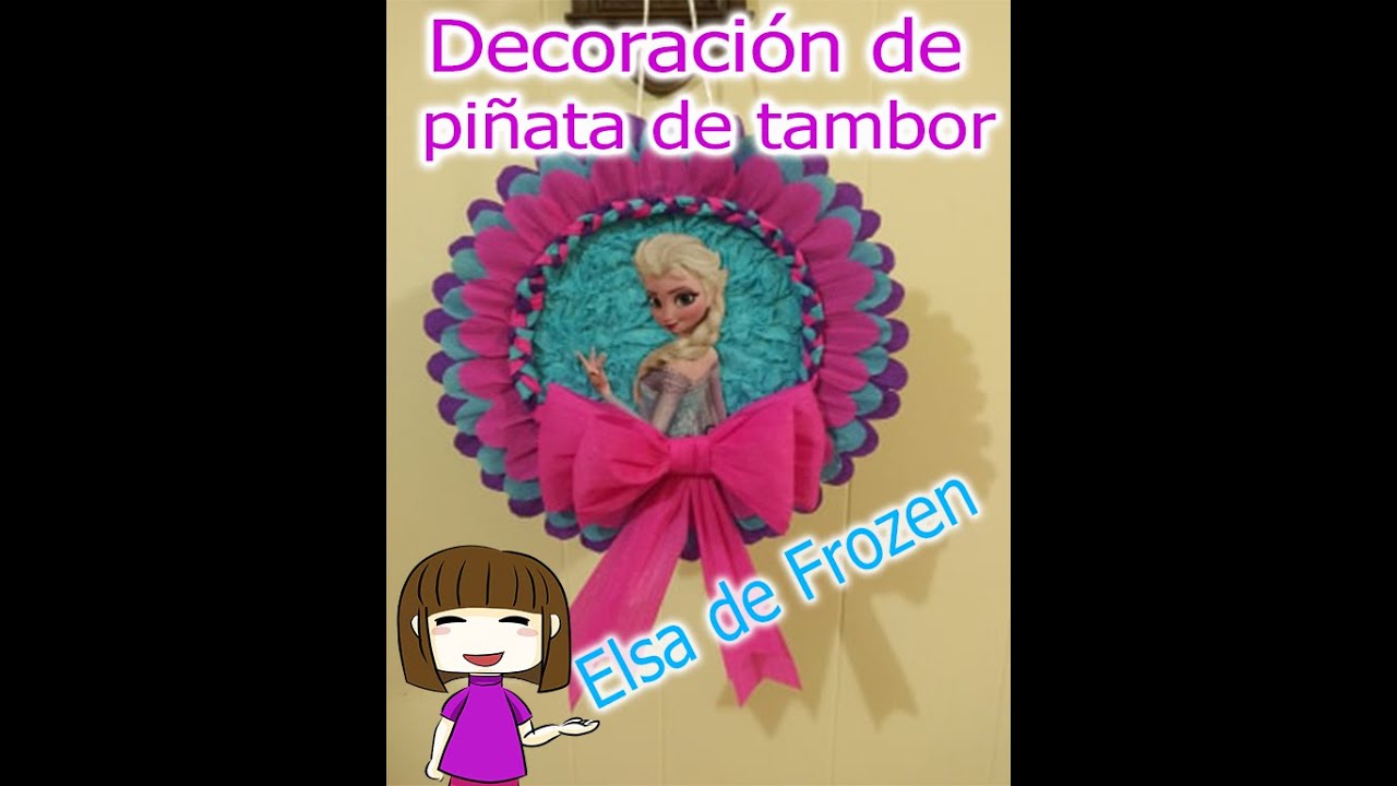 DECORACIÓN de piñata de tambor, tema: Elsa de Frozen ~ Quédate en casa y aprende con Emily :3 ~