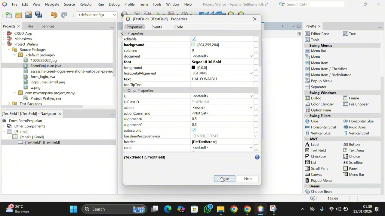 UAS Pemrograman Berbasis Objek (PBO) Semester Ganjil 2026