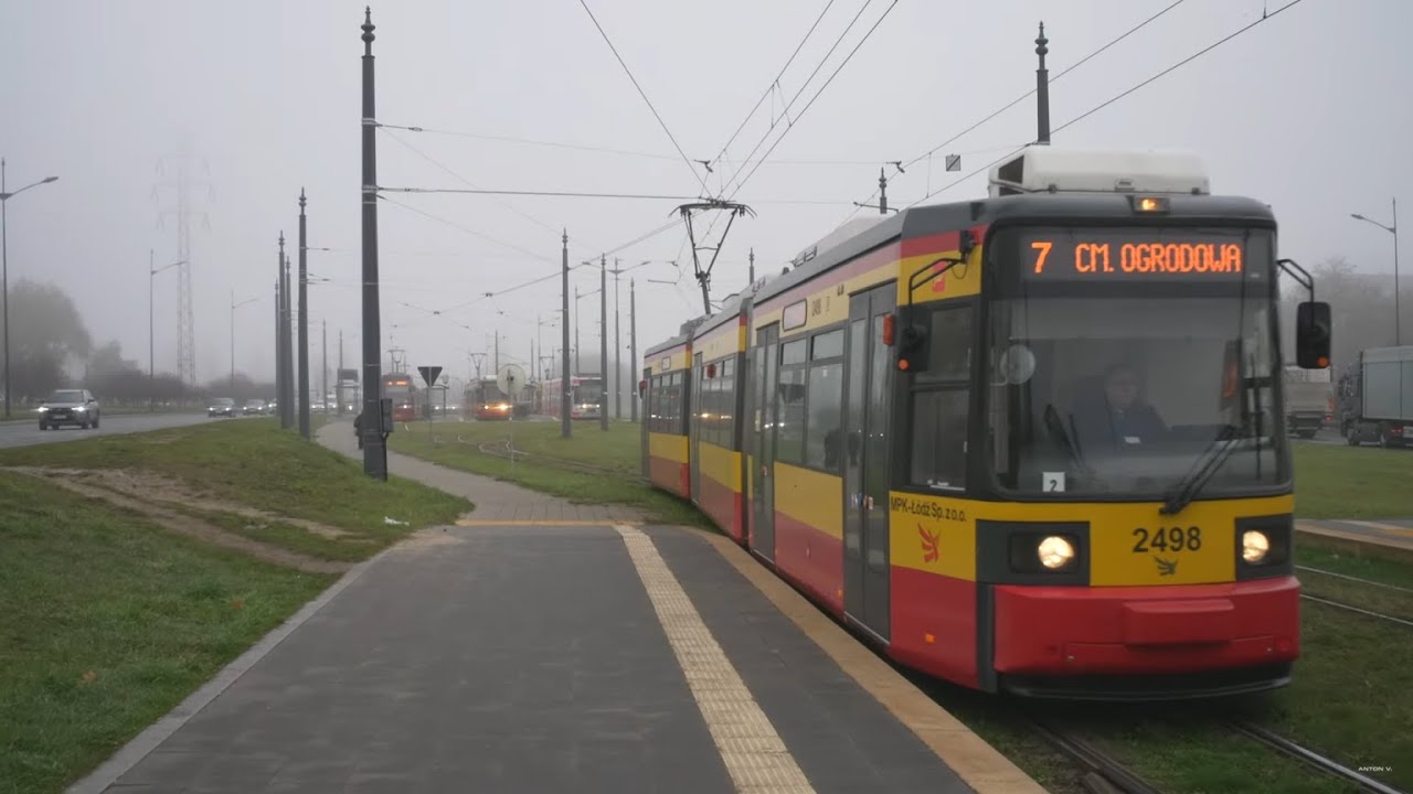 Poland, Łódź, tram 7 ride from Augustów to Cm. Ogrodowa