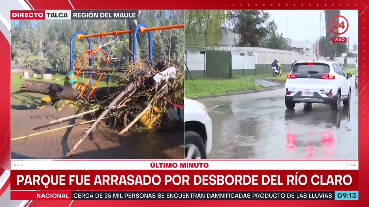 Parque Río Claro quedó destruido tras desborde de río y fuertes lluvias