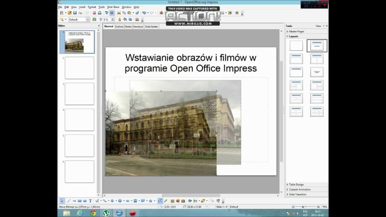 Wstawianie obraz&oacute;w i film&oacute;w Open Office Impress